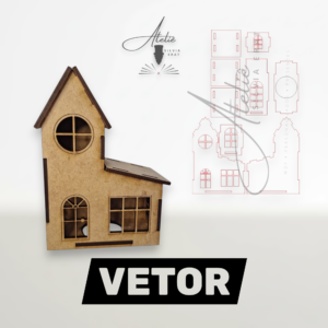 Vetor: Casinha - Janela Redonda